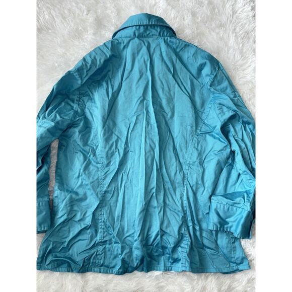 Apostrophe Stretch Women’s Sz. 14 Turquoise 3/4 Blouse. Pretty - Picture 6 of 7